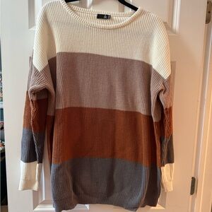 Elegant Colorblock Crew Neck Sweater